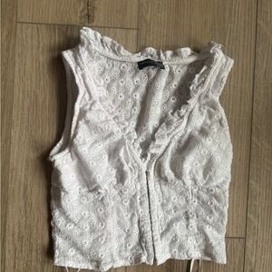 White Fox Boutique White Eyelet Tank Top